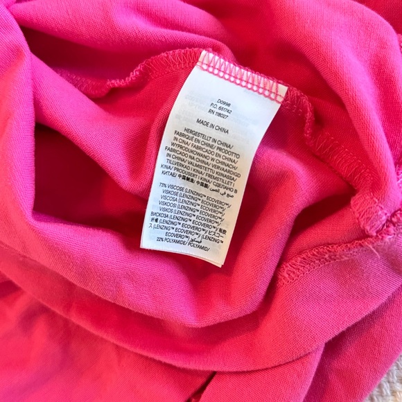 BODEN Petra Puff Sleeve Ponte Midi Dress Sangria Sunset Pink & Red Colorblock - Picture 13 of 15